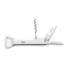 HANDY Waiter's folding knife all metal – 4-piece with corkscrew, bottle opener 236-NN-4