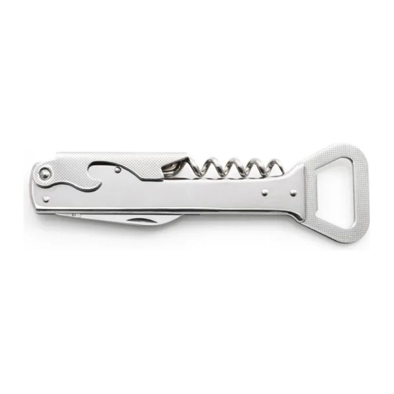HANDY Waiter's folding knife all metal – 4-piece with corkscrew, bottle opener 236-NN-4