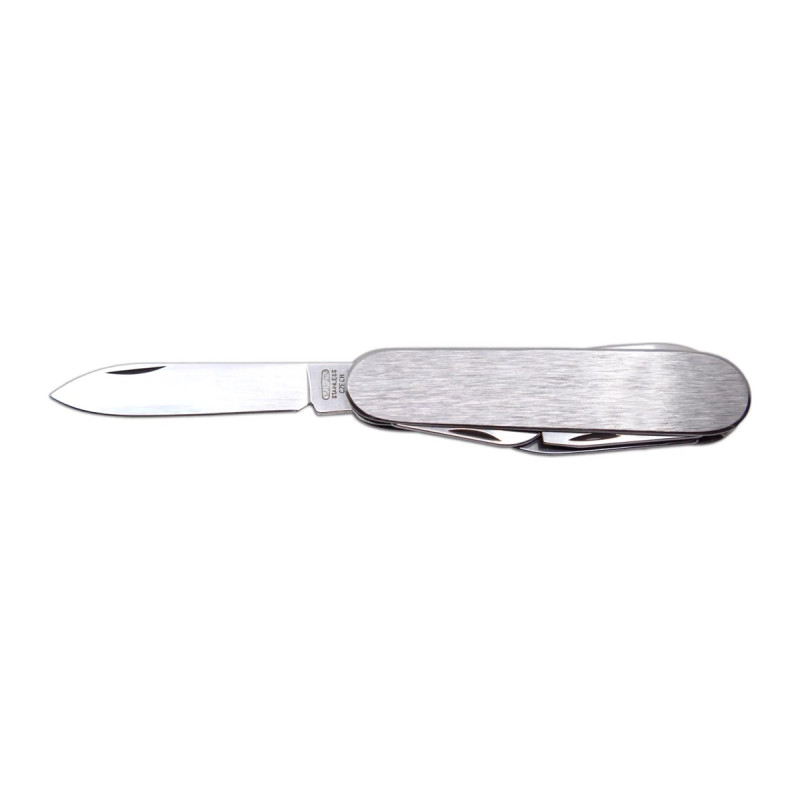 Pocket folding knife STOVKA 6-piece with corkscrew and bottle and can opener – full stainless steel