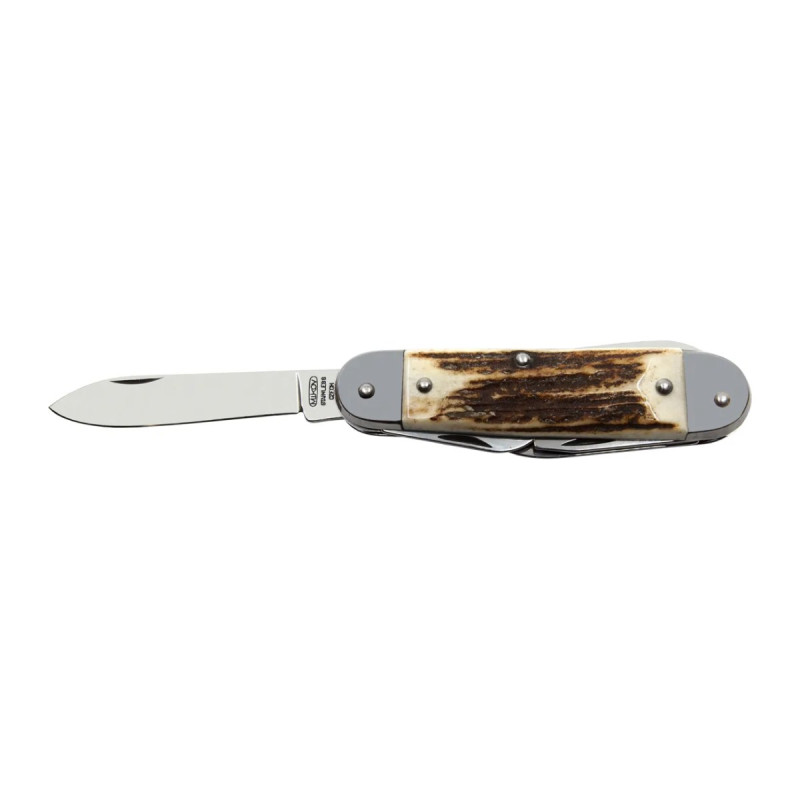 STOVKA hunting folding knife 6-piece with corkscrew, bottle opener and can opener – antler ha