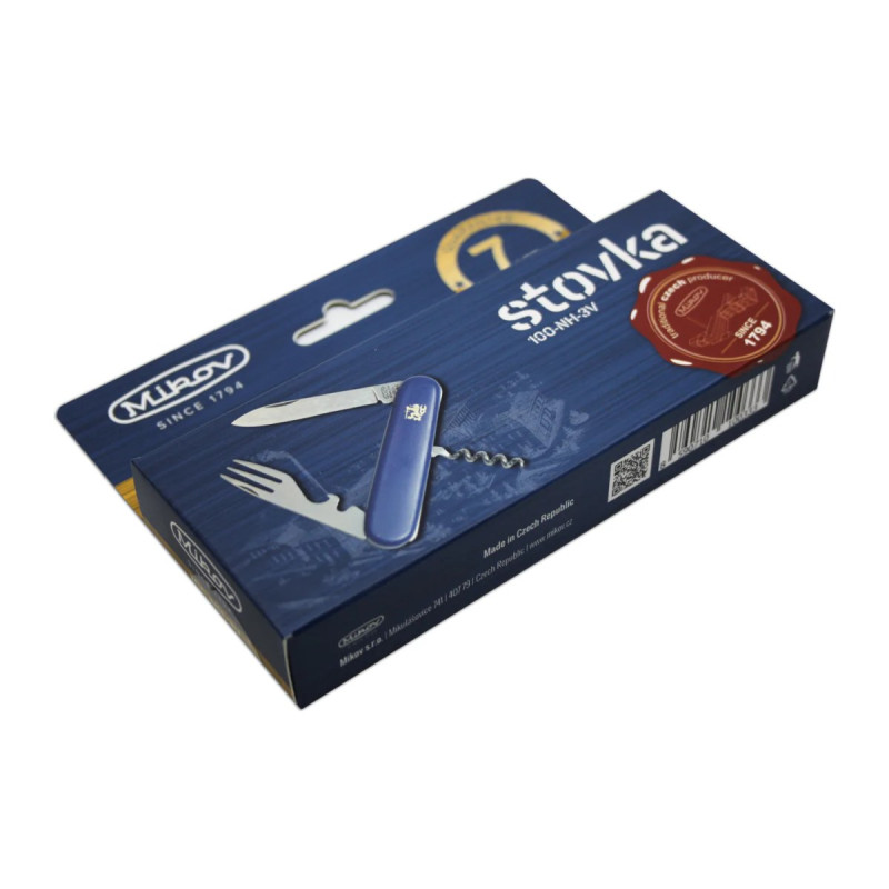 Pocket folding knife STOVKA 3-piece with corkscrew and fork 100-NH-3V
