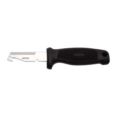 Electrician knife QUATTRO fixed black with boot 349-NH-1