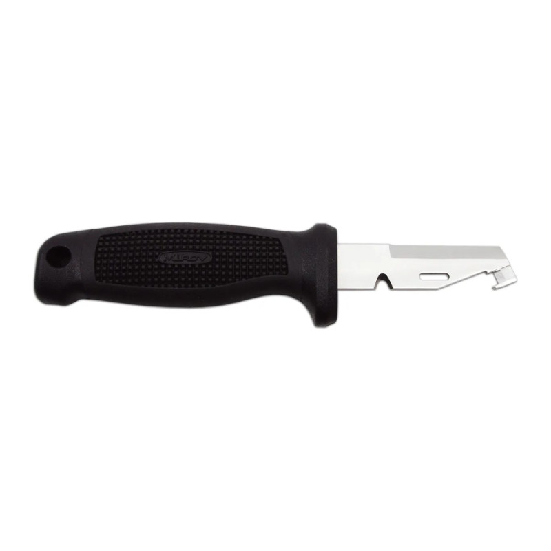 Electrician knife QUATTRO fixed black with boot 349-NH-1