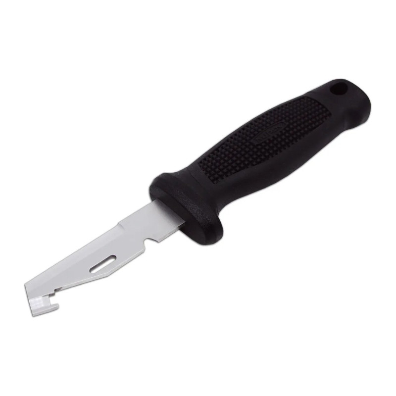 Electrician knife QUATTRO fixed black with boot 349-NH-1