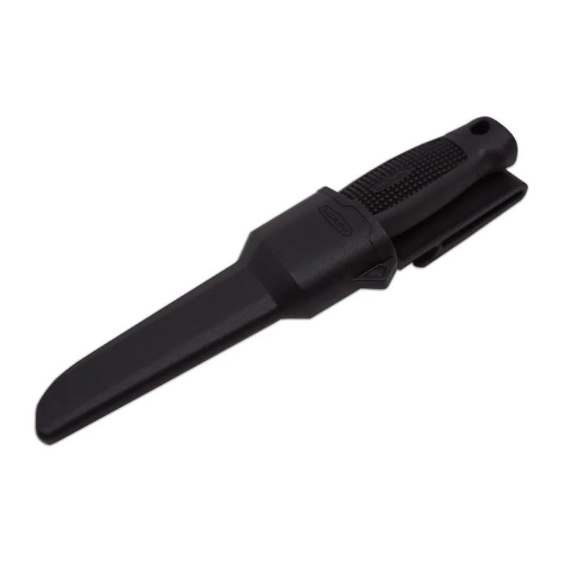 Electrician knife QUATTRO fixed black with boot 349-NH-1