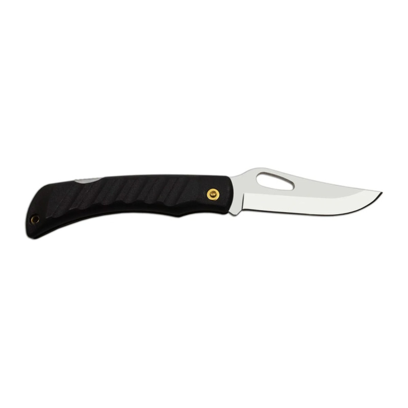 Pocket folding knife CROCODILE black handle scale, blade with hole 243-NH-1/B
