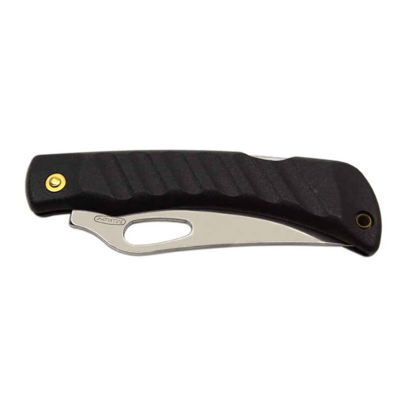 Pocket folding knife CROCODILE black handle scale, blade with hole 243-NH-1/B