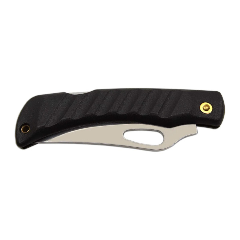 Pocket folding knife CROCODILE black handle scale, blade with hole 243-NH-1/B