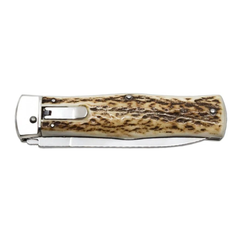 OTF knife PREDATOR 3-piece with bottle opener and can opener – handle scale antler 241-NP-3