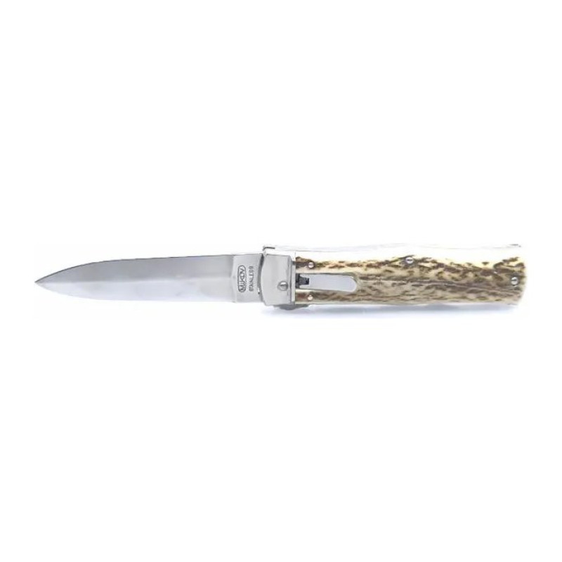 OTF knife PREDATOR 3-piece with bottle opener and can opener – handle scale antler 241-NP-3