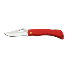 Folding knife CROCODILE red handle scale, blade with hole 243-NH-1/B