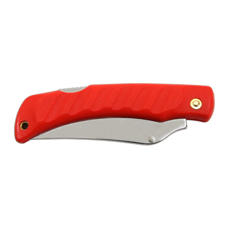 Folding knife CROCODILE red handle scale, blade with pin 243-NH-1/C