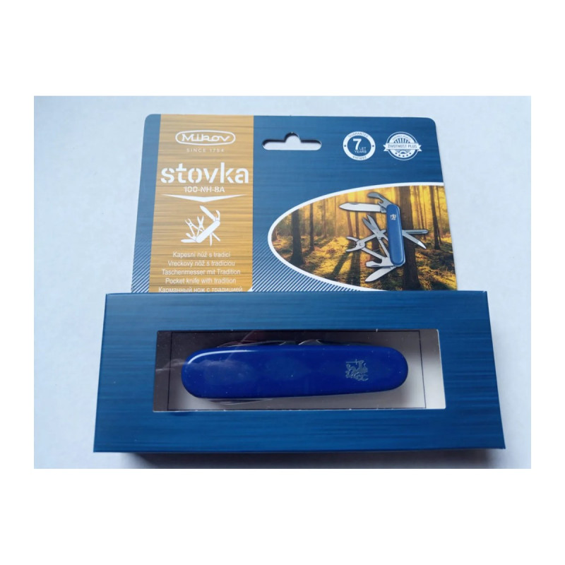 Pocket folding knife STOVKA 8-piece with scissors and pliers, screwdriver and bottle and can opener