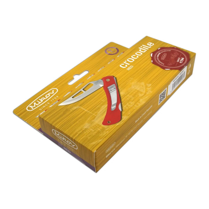 Pocket folding knife CROCODILE red handle scale 243-NH-1