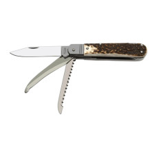 Hunting folding knife FIXIR 3-piece with saw and pick – handle scale antler 232-XP-3