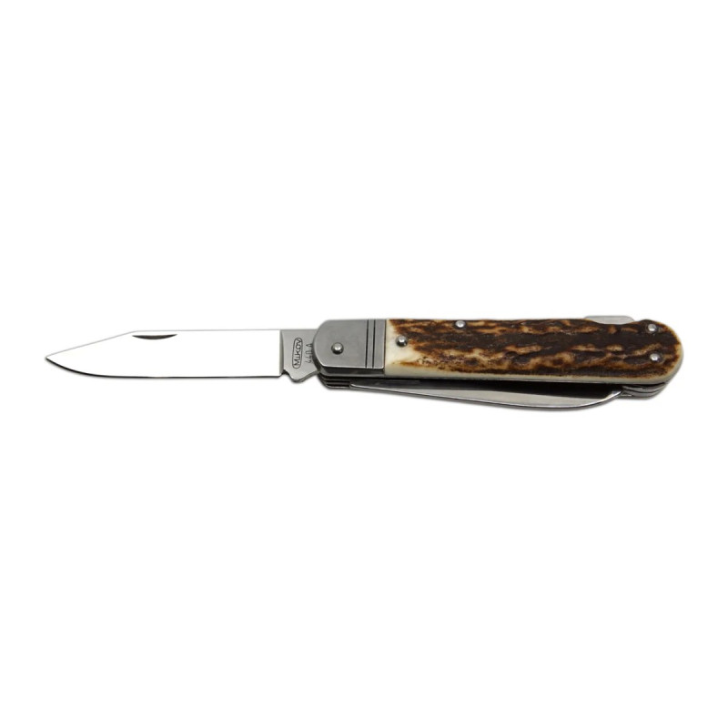 Hunting folding knife FIXIR 4-piece with saw, pick, and corkscrew – handle scale antler 232-XP-4V