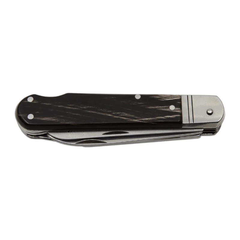 Hunting folding knife FIXIR 3-piece with saw and pricker – handle scale buffalo horn 232-XR-3