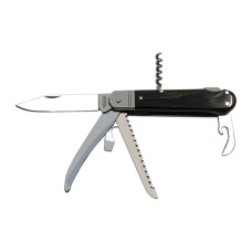 Hunting folding knife FIXIR 6-piece with saw, pick, corkscrew, and bottle and can opener – buffalo horn handle scale 232-XR-6V